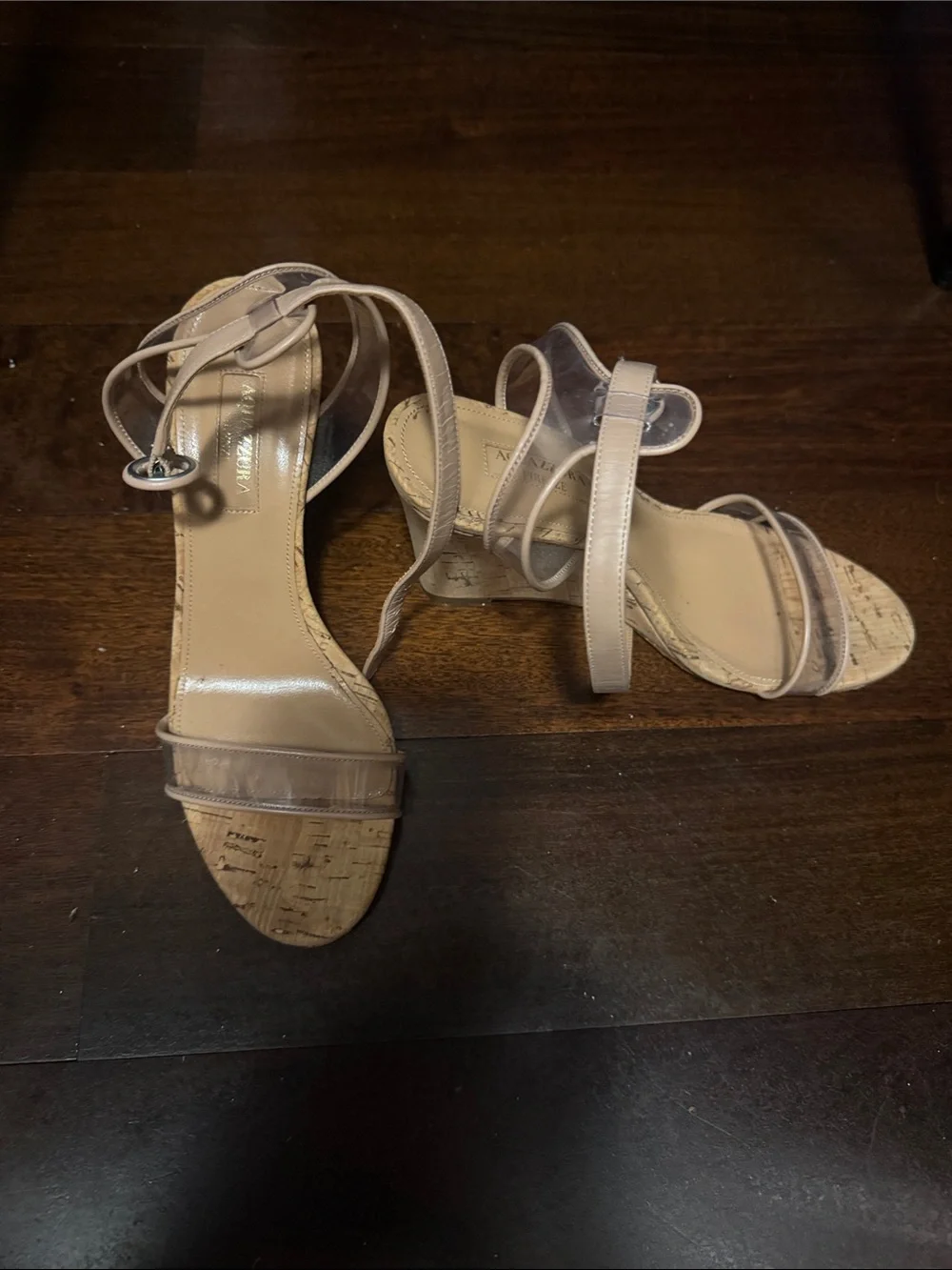 Women's Nude Strappy Cork Sandals